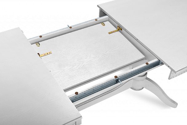 Стол деревянный раздвижной Барэнт 200(270)х100х76 Белый с серебряной патиной - Вид 6