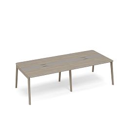 Стол для переговоров с кабель-каналом WOOD Time wood ТМ В2 154-2 мокко премиум (корпус) / вяз либерти (столешница, топ, фасад) - Фото предпросмотра