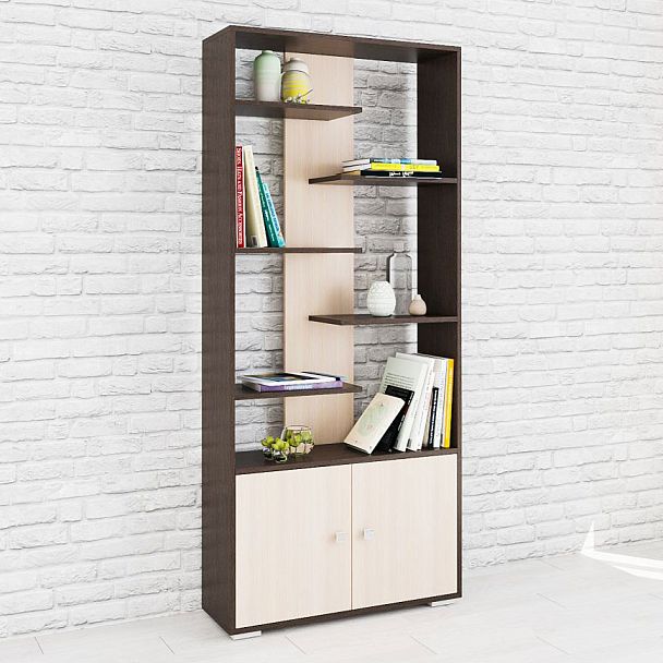 Стеллаж Ромео-4 (800*1800*250) венге/дуб молочный - Вид 1