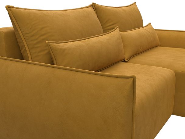 Диван угловой Лига-051 НПБ угол универсальный Велюр желтый - Вид 4