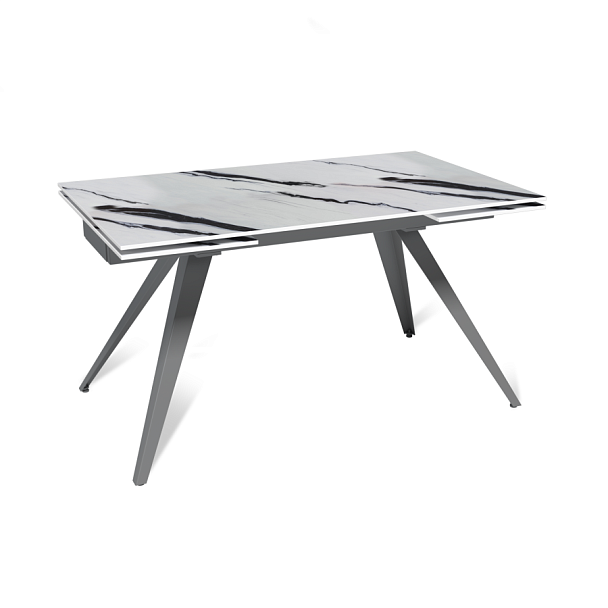 Стол раскладной Asti (140+40+40), керамика глянцевая Panda White - Вид 1