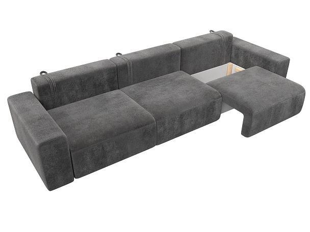 Диван прямой Лига-036 НПБ Классик Лонг Велюр серый - Вид 7