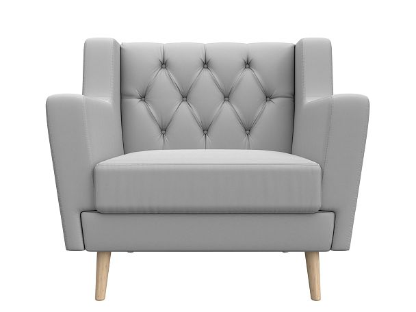 Кресло Брайтон Люкс (полностью экокожа белая) - Вид 2