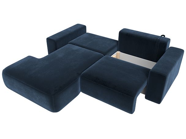 Диван угловой Лига-036 НПБ Классик левый угол Велюр синий - Вид 8