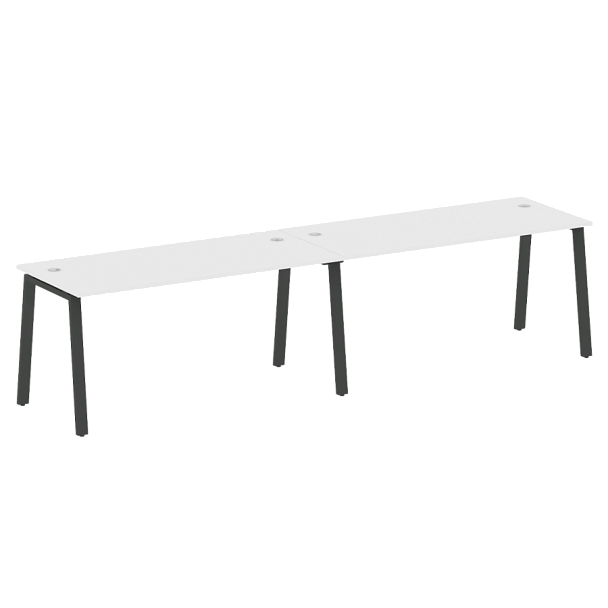 Metal System Р. ст. на 2 раб. места на А-образном м/к БА.СМ-2.4 Белый/Антрацит металл 3200*720*750 - Вид 1