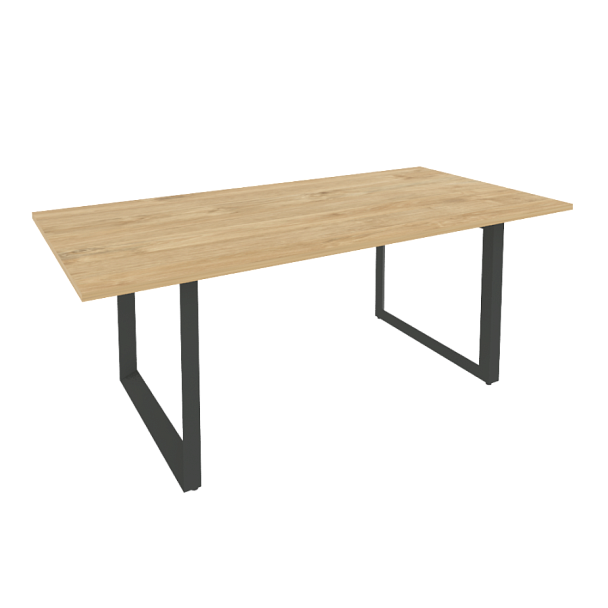 Onix Direct Стол переговорный на О-образном м/к O.MO-PRG-19 Тиквуд светлый/Антрацит металл 1980*980*750 - Вид 1
