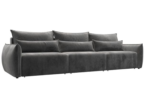 Диван прямой Лига-051 НПБ Лонг Велюр серый - Вид 1