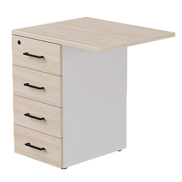 Тумба приставная Everprof EVO с топом 710х600x755 Белый/Дуб Соната - Фото предпросмотра