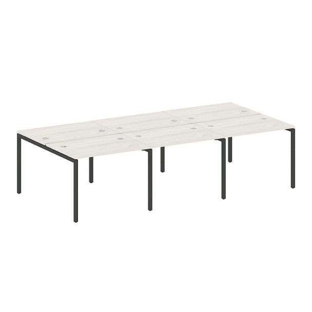 Metal System Quattro Р. ст. на 6 раб. места на П-образном м/к 40БП.СМ-6.1 Дуб наварра/Антрацит металл 3000*1475*750 - Вид 1