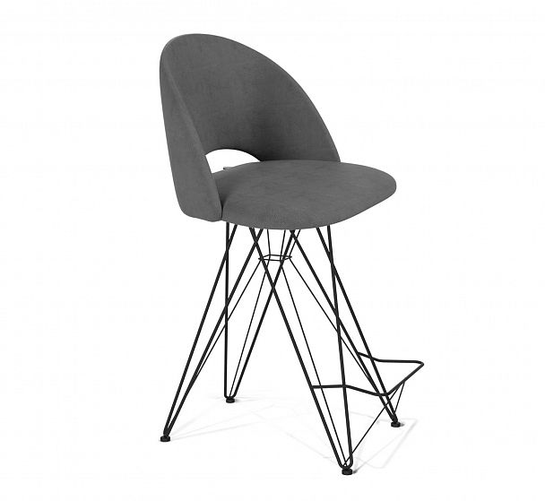 Стул полубарный Sheffilton SHT-ST34/S66-1 платиново-серый/черный муар - Вид 1