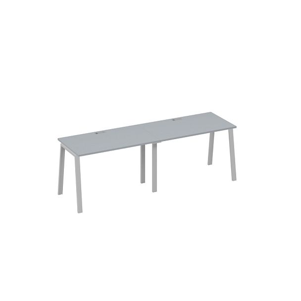 Станция рабочая на металлокаркасе TRE 2х120 A4 А4 Б3 013-2 БП серый / металлокаркас серый - Вид 1