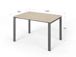 UNITY РМС8-12 ДУБ СОНОМА Стол на металлокаркасе прямой 1200х800х750 - Фото предпросмотра
