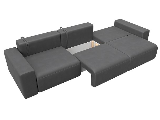 Диван прямой Лига-036 НПБ Классик Лонг Искусственная замша серый - Вид 8