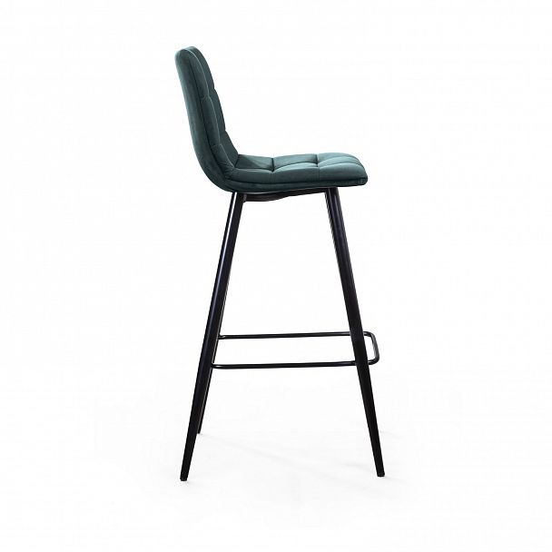 Стул барный UNO, бархат зелёный 19 / чёрный конус - Вид 4