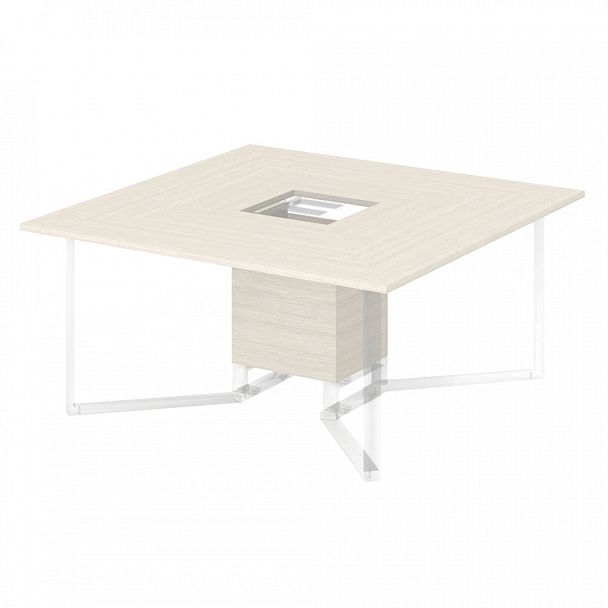 Стол для переговоров на 8 человек квадратный "Компьютерные столы"  ПК-ФРМ-СТГ160Х160-В2-30 дуб альпийский - Вид 1