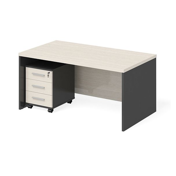 Стол и тумба "Сенатор"  ПК-СЕ-КОМП-В2-30 дуб альпийский - Вид 1