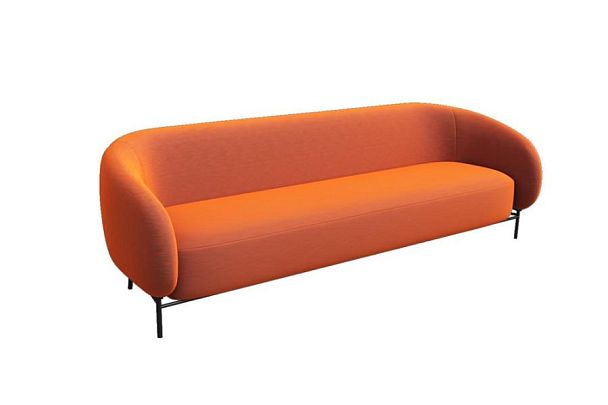 Belt Диван трёхместный BLT-3 Velvet Lux 72/Металл Черный 2210*850*730 - Вид 1