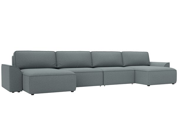 Диван п-образный Лига-048 НПБ лонг Рогожка серый - Вид 1