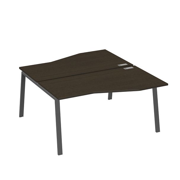 Рабочая станция (2х160) столы Техно на опорах TRE A4 А4 Б3 191  БП венге / металлокаркас антрацит - Вид 1