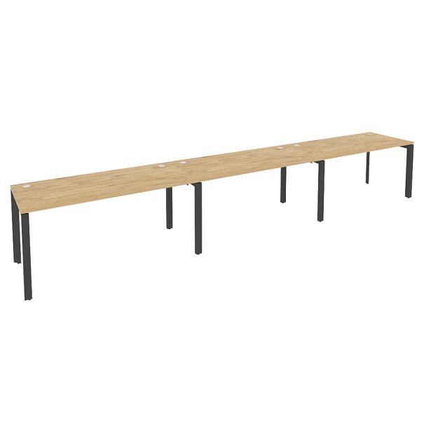 Onix Рабочая станция на П-образном м/к O.MP-RS-3.4.7 Тиквуд светлый/Антрацит металл 4740*720*750 - Вид 1