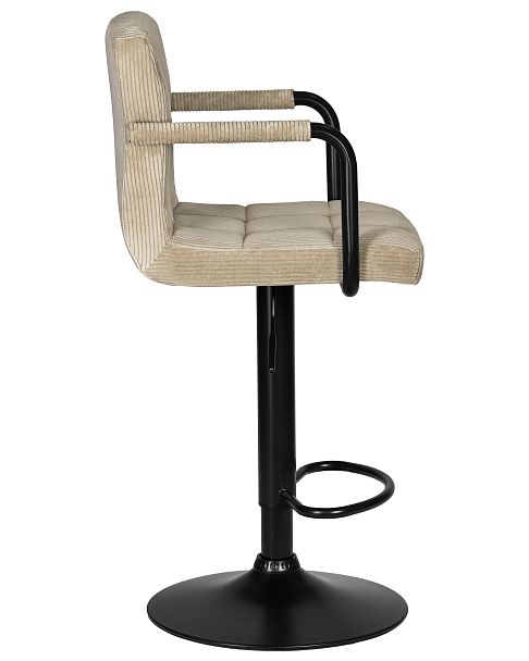 Стул барный DOBRIN KRUGER ARM BLACK (бежевый вельвет (LAR-E2041-04)) - Вид 3
