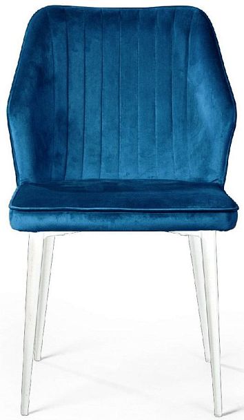 Стул Berg, бархат  синий 29 / белый конус - Вид 2