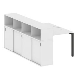 Метал Систем Куатро / Metal System Quattro Р. ст. с шкафом-купе на П-образном м/к 50БП.РС-СШК-4.1 Т Белый/Антрацит металл 1410*2332*1098 - Фото предпросмотра