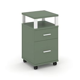 Concept Тумба мобильная 1 ящ.+1 распаш. фасад с надставкой CN.TUM-010 W Кобо/Металл Белый 420*420*782 - Фото предпросмотра