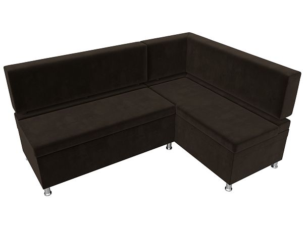 Кухонный уголок Стайл правый (полностью микровельвет коричневый) - Вид 5