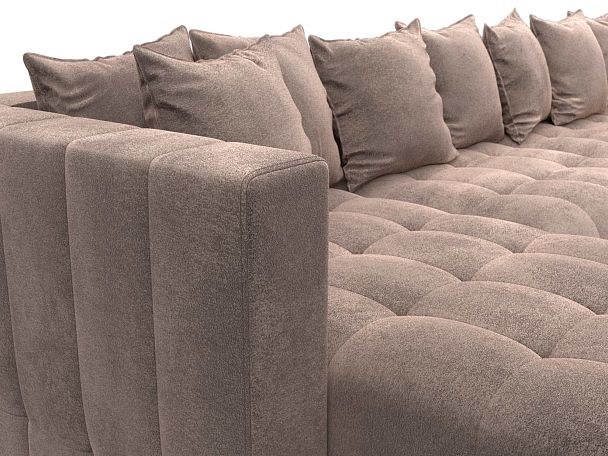 Диван П-образный Лига-052 НПБ МегаЛонг Велюр бежевый - Вид 4