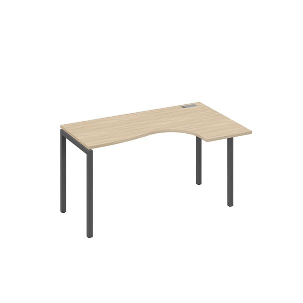 Стол эргономичный правый "Классика" на металлокаркасе DUE A4 А4 Б2 034 БП дуб скандинавский / металлокаркас антрацит - Вид 1