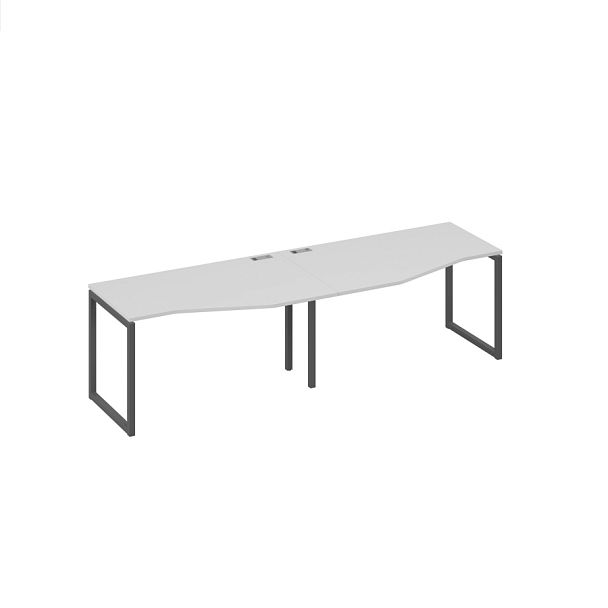 Рабочая станция столы Техно (2х140) каркас DUE металлический A4 А4 Б2 063-2 БП серый / металлокаркас антрацит - Вид 1