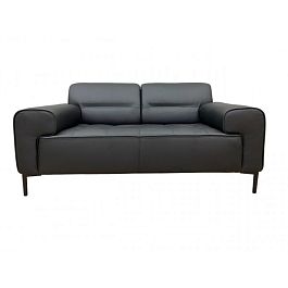 (bai-d2-bl) Диван офисный Байл двойной размер: 170 х 95 см, искусственная кожа цвет черный Ecotex 3001 - Фото предпросмотра