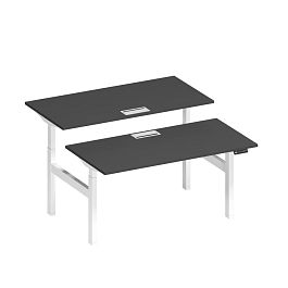 Рабочая станция на электроприводе с заглушками Elevo А2 БГ 103 АР антрацит премиум / белый гладкий - Фото предпросмотра