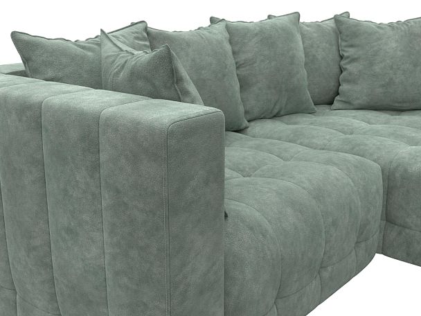 Диван угловой Лига-052 НПБ угол универсальный Велюр зеленый - Вид 4
