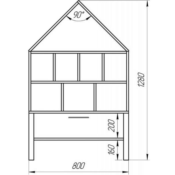 Стеллаж для игрушек детский Скандинавия ДОМИК - Вид 3