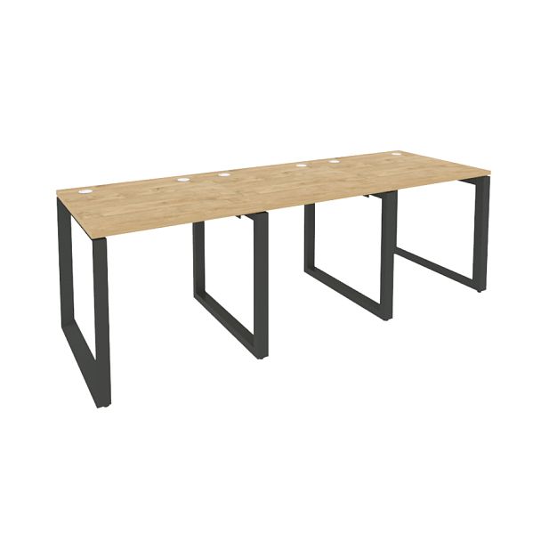Onix Рабочая станция на О-образном м/к O.MO-RS-3.0.8 Тиквуд светлый/Антрацит металл 2340*800*750 - Вид 1