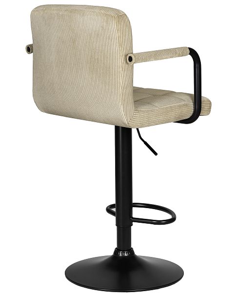 Стул барный DOBRIN KRUGER ARM BLACK (бежевый вельвет (LAR-E2041-04)) - Вид 4