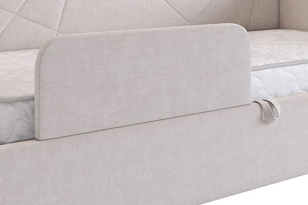 Ограничитель для кровати мягкий OKM-01.2171 графит (велюр) - Вид 6