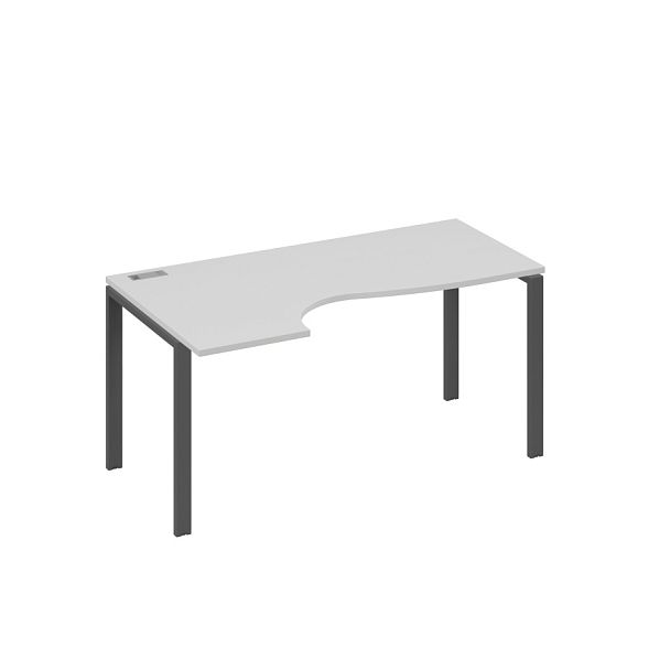 Стол эргономичный левый "Классика" на металлокаркасе UNO A4 А4 Б1 045 БП серый / металлокаркас антрацит - Вид 1