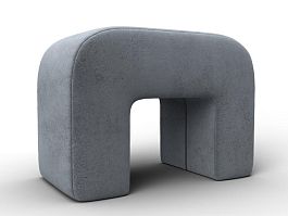 Пуф 008 Велюр серый - Фото предпросмотра