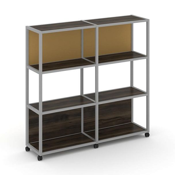 Shelf Mobile Стеллаж 4 уровня 2 секции VR.LT-STK-415.06 Дуб Мали/Металл Серый/W-31 1170*400*1523 - Вид 1