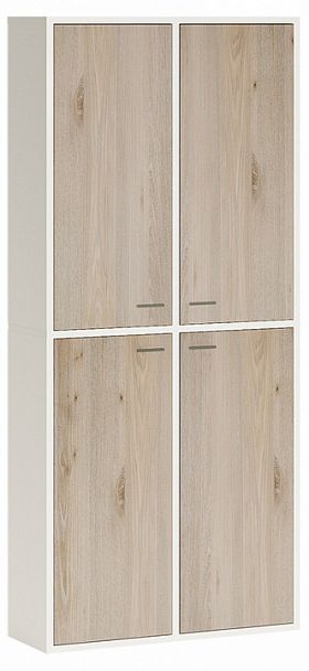 Шкаф книжный Домино СУ(ш2в2)+4ФГ Белый/Нельсон - Вид 1