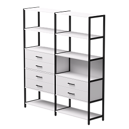 Набор стеллажных систем №8 Everprof EVO 2440x385x1840 Белый/Черный - Фото предпросмотра