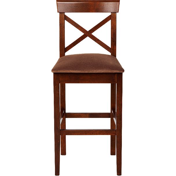 Стул деревянный полубарный Бергольф с мягким сиденьем Темный орех/Коричневый велюр - Вид 2