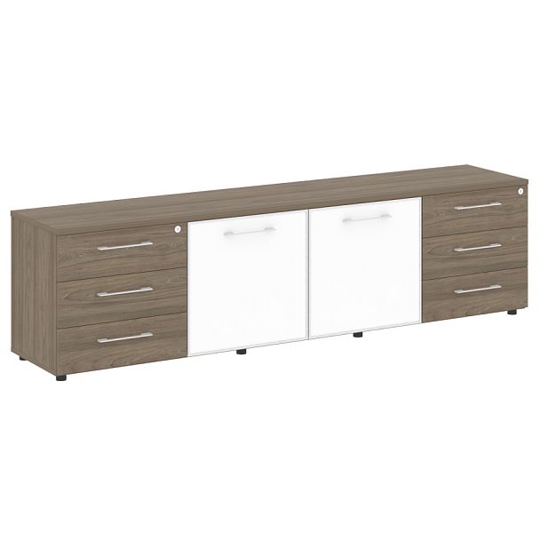 Yalta Тумба модульная LT.TS-4.2 white Вяз/Стекло white 2188*450*580 - Вид 1