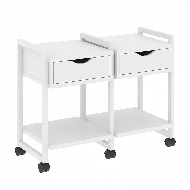 Тумба на колесах наборная "Loft" VR.L-TN-1.K белый бриллиант/белый - Вид 1