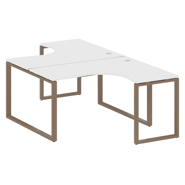 Metal System Р. ст. криволинейная на О-образном м/к БО.РАС-СА-2.3 Белый/Мокко металл 1400*2435*750 - Вид 1