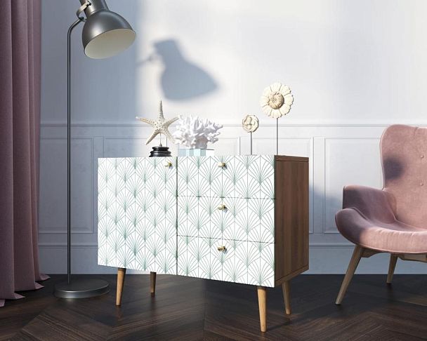 Комод Berber три ящика и дверка 38 принт арт BB34/Print_38 - Вид 3