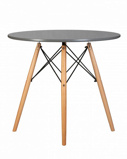 Стол обеденный DOBRIN CHELSEA`80 (ножки светлый бук, столешница тёмно-серый (GR-04)) - Вид 6